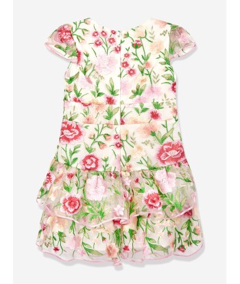 Marlo Girls Poppy Embroidered Dress in Multicolour Paris Déstockage Promo