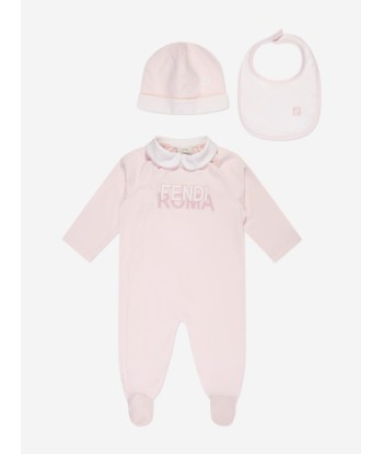 Fendi Baby Girls 3 Piece Babygrow Gift Set in Pink de technologie