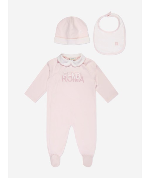 Fendi Baby Girls 3 Piece Babygrow Gift Set in Pink de technologie