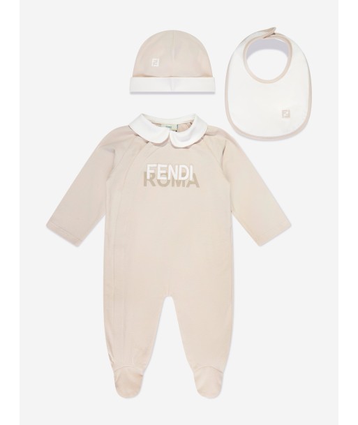 Fendi Baby 3 Piece Babygrow Gift Set in Beige En savoir plus