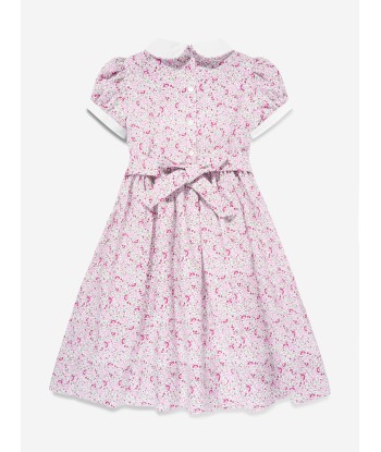 Sarah Louise Girls Floral Smocked Dress in Multicolour shop