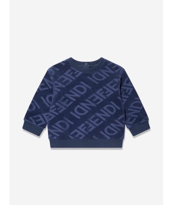 Fendi Baby Boys Logo Sweatshirt in Blue de technologie