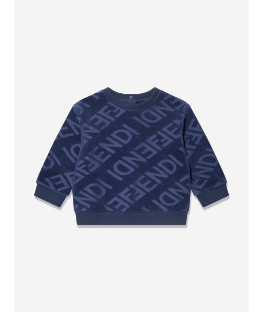 Fendi Baby Boys Logo Sweatshirt in Blue de technologie