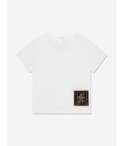 Fendi Baby Logo Patch T-Shirt in White pour bénéficier 