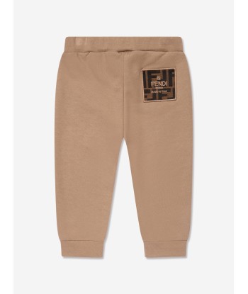 Fendi Baby Logo Patch Joggers in Beige acheter en ligne