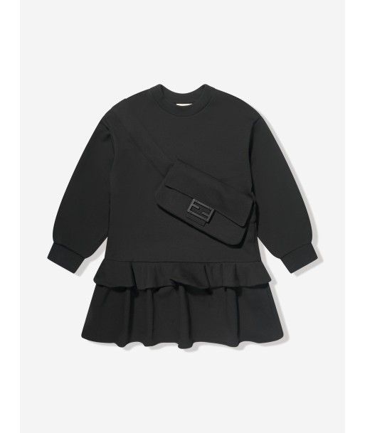 Fendi Girls Sweater Dress in Black du meilleur 