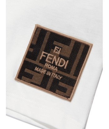 Fendi Baby Logo Patch T-Shirt in White pour bénéficier 