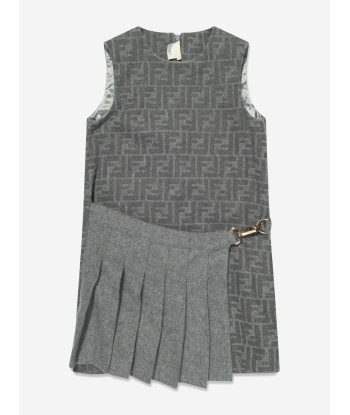 Fendi Girls FF Wool Dress in Grey sélection de produits