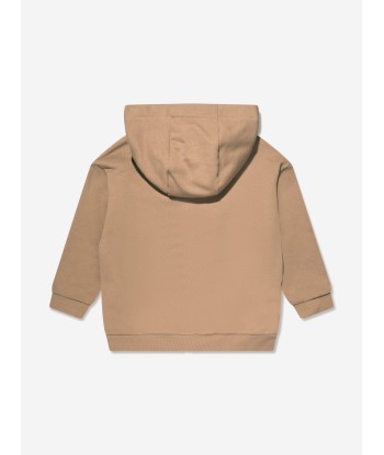 Fendi Kids Logo Patch Zip Up Top in Beige est présent 