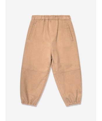 Fendi Boys FF Pocket Flannel Trousers in Beige le des métaux précieux