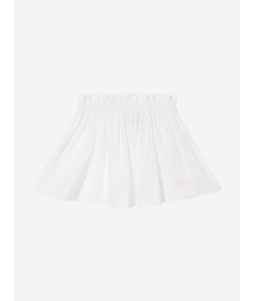 Fendi Baby Girls Cotton Skirt in White pas cher