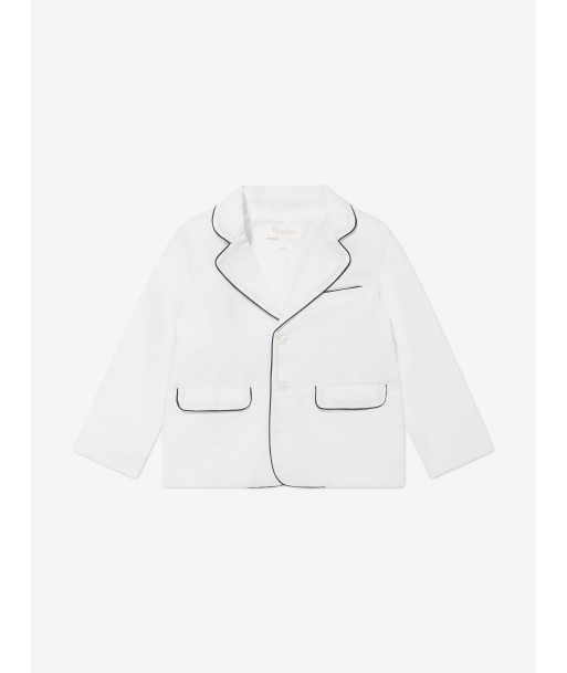 Patachou Boys Linen Blazer in White solde