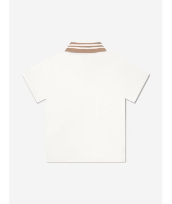 Fendi Boys Logo Polo Shirt in White Economisez 