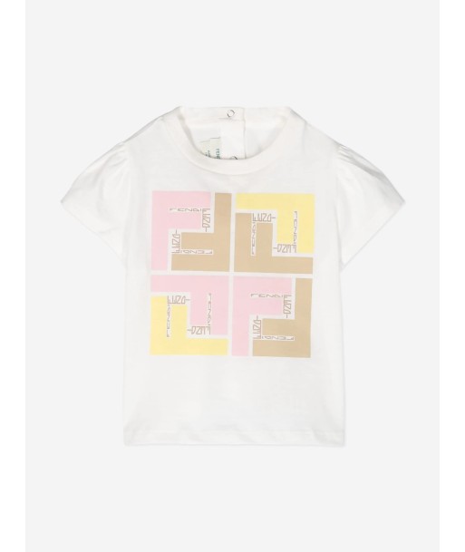 Fendi Baby Girls Logo T-Shirt in White 50-70% off 