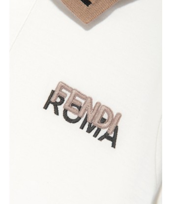 Fendi Boys Logo Polo Shirt in White Economisez 