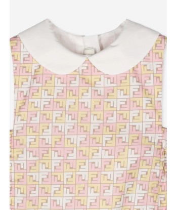 Fendi Baby Girls Micro Logo Dress in Multicolour en linge