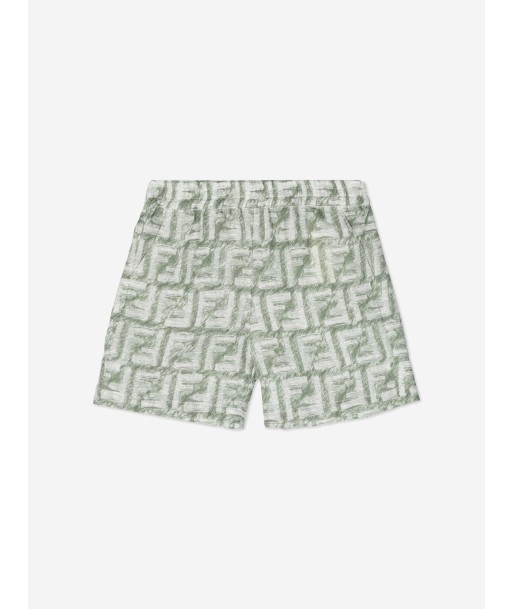 Fendi Baby Boys Linen Logo Shorts in Green votre