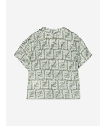 Fendi Baby Boys Linen Logo Shirt in Green 50% de réduction en Octobre 2024