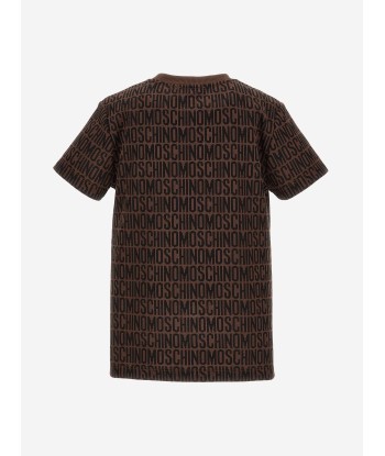 Moschino Kids All Over Logo T-Shirt in Brown online