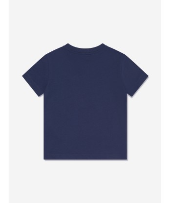 Moschino Boys Logo T-Shirt in Navy destockage