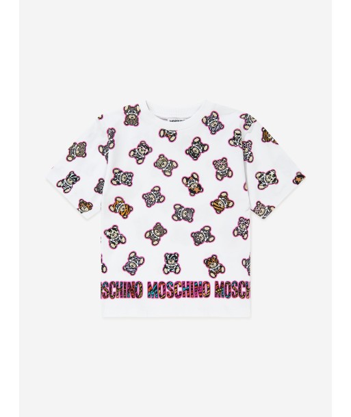 Moschino Girls Teddy Maxi T-Shirt in White prix