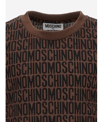 Moschino Kids All Over Logo T-Shirt in Brown online