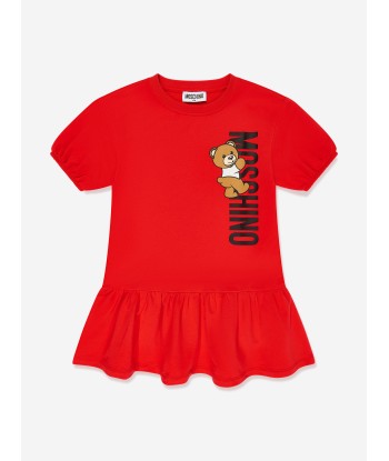 Moschino Girls Teddy Logo Jersey Dress in Red hantent personnes