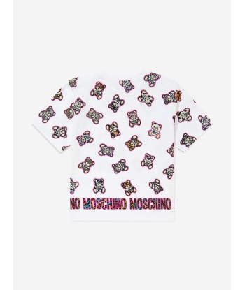 Moschino Girls Teddy Maxi T-Shirt in White prix