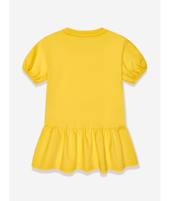 Moschino Girls Teddy Logo Jersey Dress in Yellow Découvrez la collection