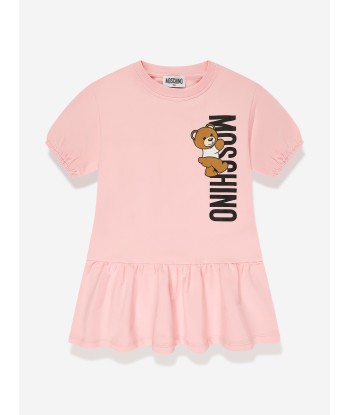 Moschino Girls Teddy Logo Jersey Dress in Pink Découvrez la collection