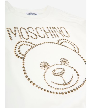 Moschino Girls Teddy Logo Sweatshirt in Ivory Venez découvrir notre 