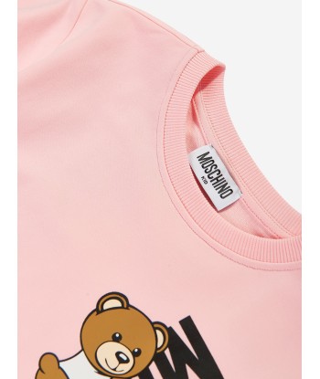 Moschino Girls Teddy Logo Jersey Dress in Pink Découvrez la collection