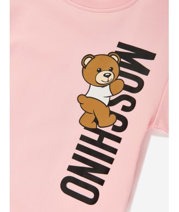 Moschino Girls Teddy Logo Jersey Dress in Pink Découvrez la collection