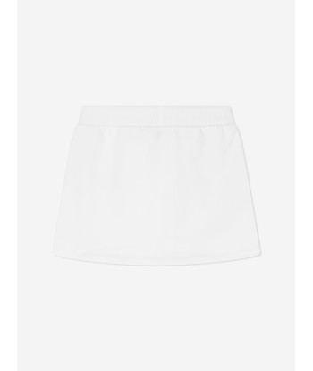 Moschino Girls Jersey Logo Skirt in White livraison et retour toujours gratuits