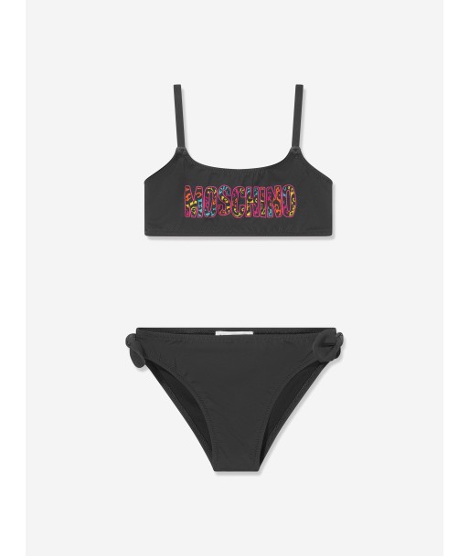 Moschino Girls Logo Bikini in Black votre