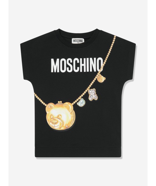 Moschino Girls Teddy Bag Print T-Shirt in Black prix