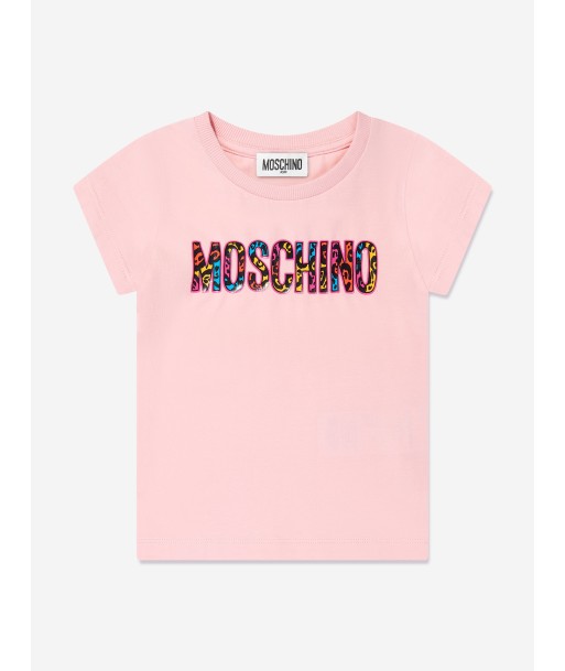 Moschino Girls Animal Print Logo T-Shirt in Pink Par le système avancé 