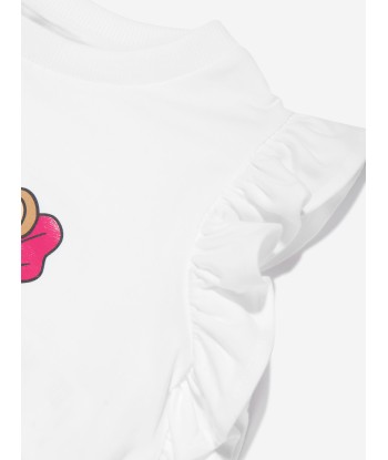 Moschino Girls Teddy And Flamingo T-Shirt in White en ligne des produits 