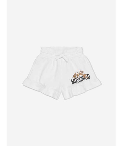 Moschino Girls Teddy Logo Shorts in White Fin de série