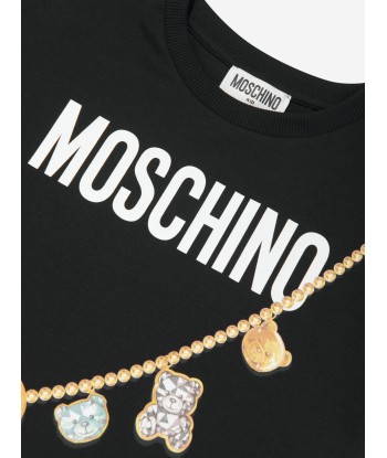 Moschino Girls Teddy Bag Print T-Shirt in Black prix