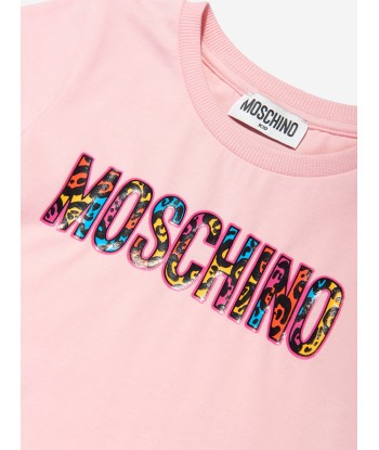 Moschino Girls Animal Print Logo T-Shirt in Pink Par le système avancé 