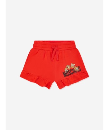 Moschino Girls Teddy Logo Shorts in Red vous aussi creer 