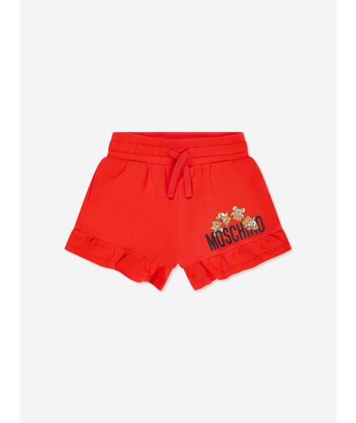 Moschino Girls Teddy Logo Shorts in Red vous aussi creer 