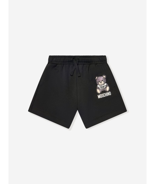 Moschino Girls Teddy Logo Shorts in Black du meilleur 