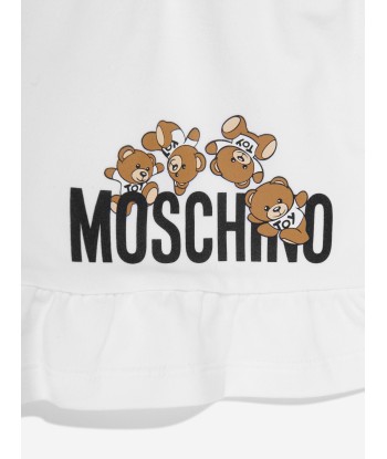 Moschino Girls Teddy Logo Shorts in White Fin de série