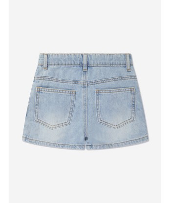 Moschino Girls Teddy Denim Skort in Blue meilleur choix