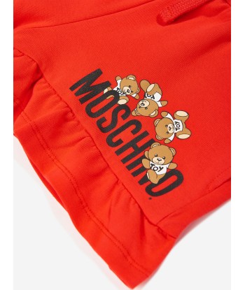 Moschino Girls Teddy Logo Shorts in Red vous aussi creer 