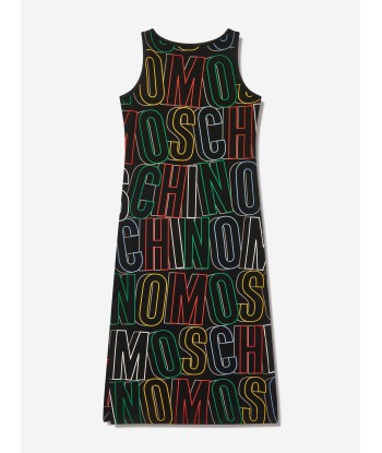 Moschino Girls Maxi Logo Dress in Black en ligne des produits 