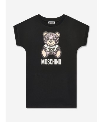 Moschino Girls Teddy Logo Jersey Dress in Black Jusqu'à 80% De Réduction