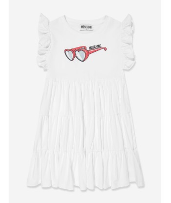 Moschino Girls Cotton Sunglasses Dress in White chez Cornerstreet bien 